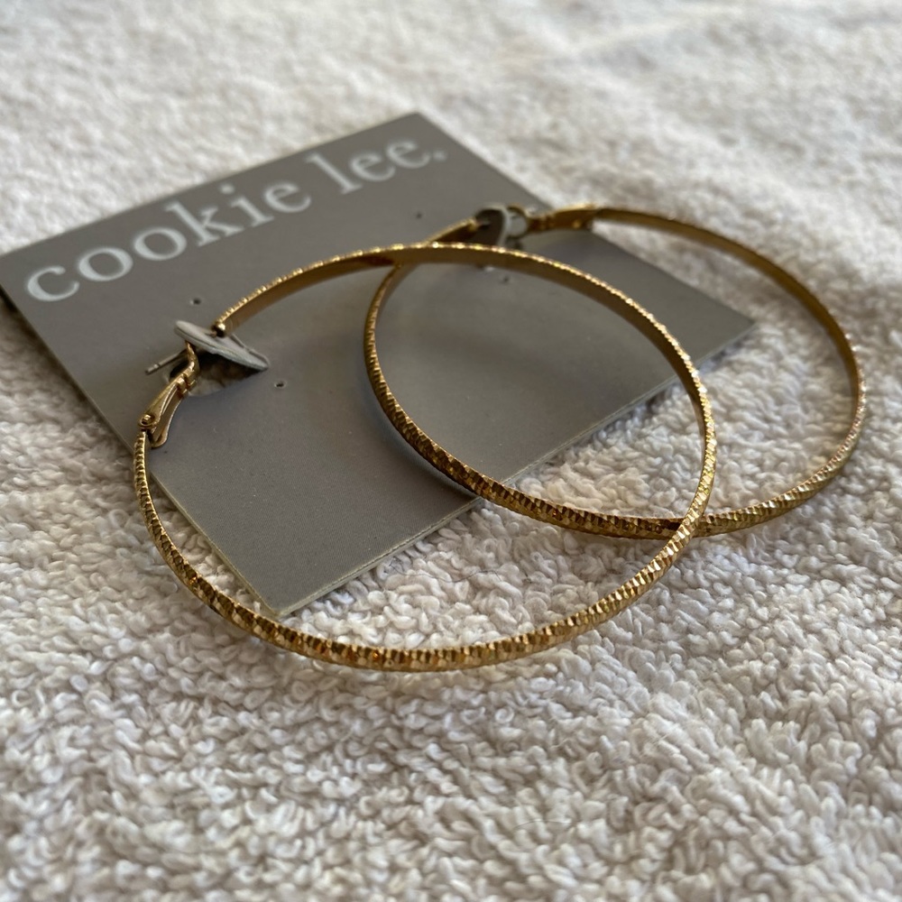 Cookie Lee Large Gold Hoop